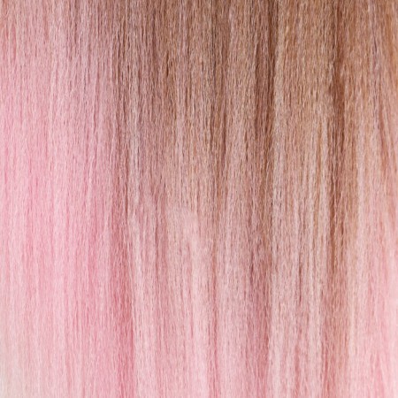 SIM-BRAIDS Kanecalon is three-color, corrugated, 65 cm, 90 gr, light/pink/white color (#FR-37)-1