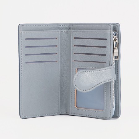Women's wallet on magnet, blue color-2
