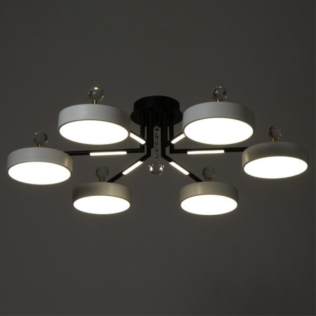 Люстра "Велтос" 6хLED 156Вт 3000-6000К черно-белый 83х83х21 см BayerLux-4