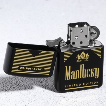 Gasoline lighter "Good Luck", 5.5 x 3.5 cm.-2