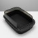 Toilet with transparent sides with a scoop and filter, 50 x 34 x 18 cm, black
