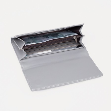 Women's wallet on magnets, gray color-3