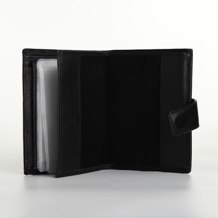 Male purse on magnet 3 in 1, department for auto documents, passports, black color-5