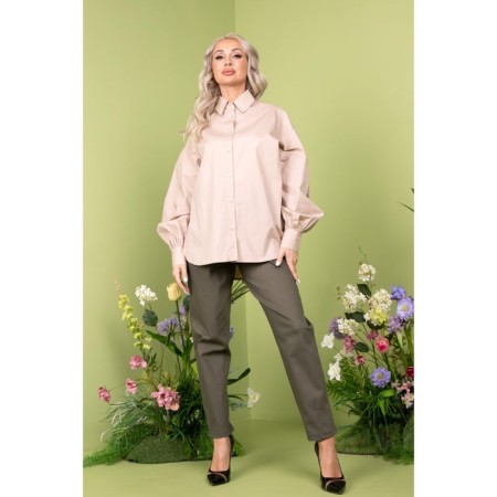 Female shirt, size 52, beige color-2