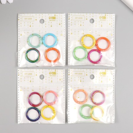 Carabiner Metal "Circle. Purvalum" mix 2.4x2.4 cm-3