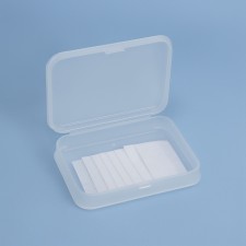 Organizer with a lid, 14 × 9.7 × 3.3 cm, the color is transparent