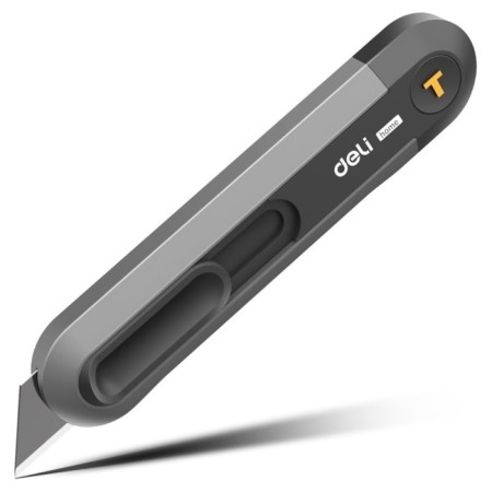 Technical knife deli ht4008 104614, auto -breeder, black, trapezoidal blade