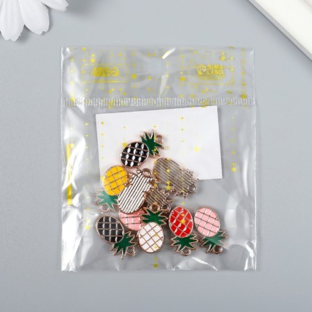 Decor for creativity plastic for metal "Pineapp" mix set 10 pcs 1.3x2.1 cm-3