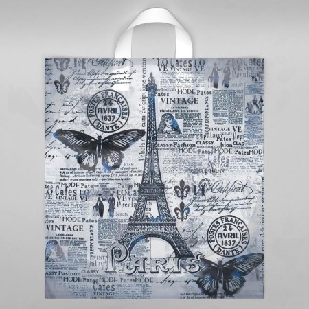 Paris Day package, polyethylene with a loop pen, 38 x 42 cm, 40 μm