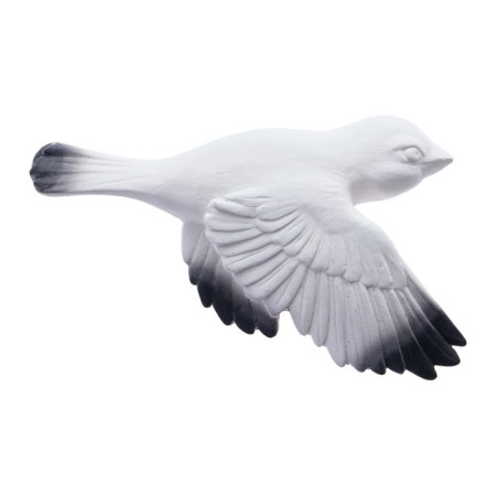 Decoration wall -mounted, gypsum panel "birds" 5 pcs, white with black wings-8