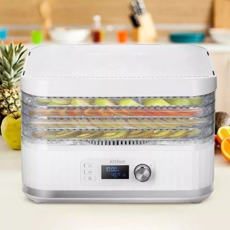 Drywall for vegetables and fruits KitFort KT-1959, 450 W, 5 tiers, timer, white-1