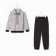Suit for a girl (sweatshirt, trousers), gray/bunnies, height 86 cm
