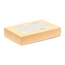 The box is folding, with a window, craft, 28 x 20 x 5 cm, set 10pcs.