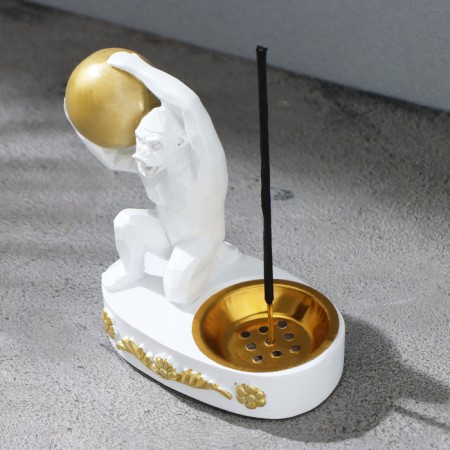 Kurilnya "Monkey with a ball standing", white-1