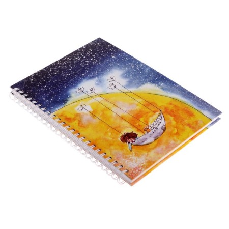 A5+notebook, 60 sheets on the crest "Cosmoskatchi, solid cover, matte lamination, block 100 g/m2, mix-2