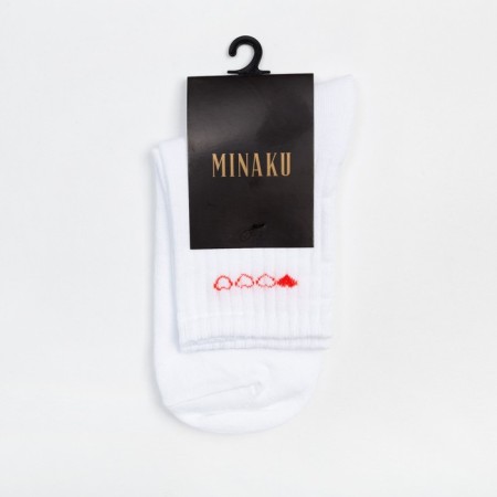 Women's socks minku "hearts", white color, size 38-39 (25 cm)-2