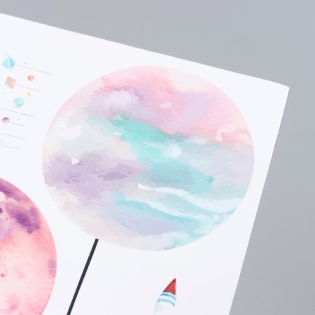 Sticking plastic interior color "planets on threads" set 2 sheets 30x90 cm-3