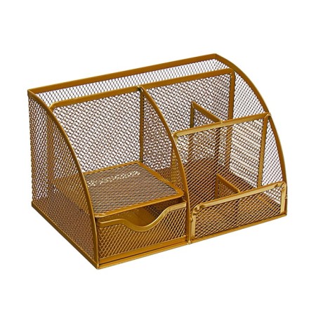 Chancellery trifles stand Calligrata, 7 departments, mesh, metal, black-2