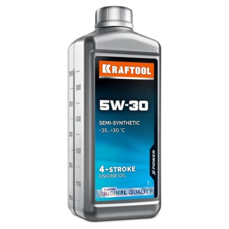 Kraftool 5W-30 oil, winter, semi-synthetic, for 4 stroke engines, 1 liter