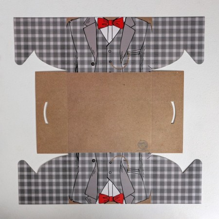 Capcake box, confectionery packaging, 4 cells “Real Men”, 16 x 16 x 10 cm-3