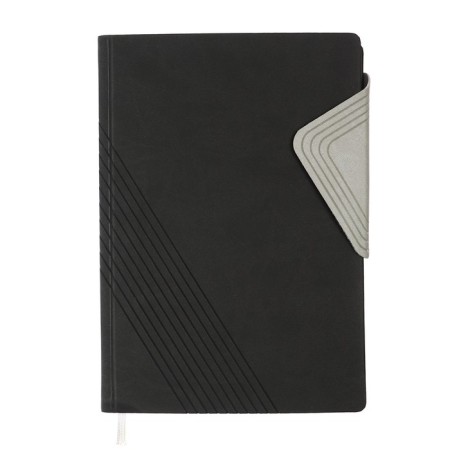 Leduced Diary, 205x150 mm 168 sheets, leatherette, block 70 g/m2, lies, magnetic refuge, gray