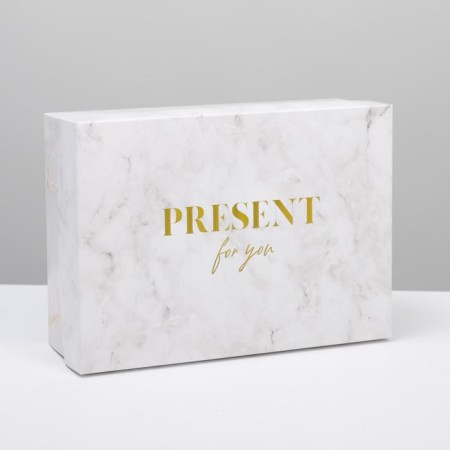 Gift folding box, packaging, “marble”, 21 x 15 x 7 cm-2