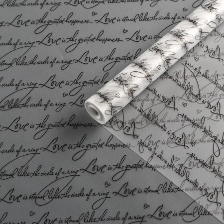 Flower film, matte, "manuscript", 0.6 x 9m ± 5%