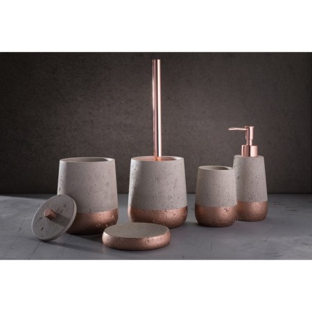 Axentia Concrete dispenser for liquid soap from gray ceramics with gold, Ø 7.3 cm, 180 ml-1