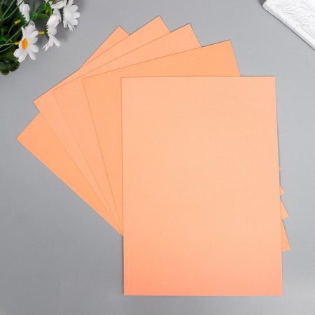 Foamiran "needlework" set of 5 sheets, 1 mm, 21x29.7 cm (peach)-1