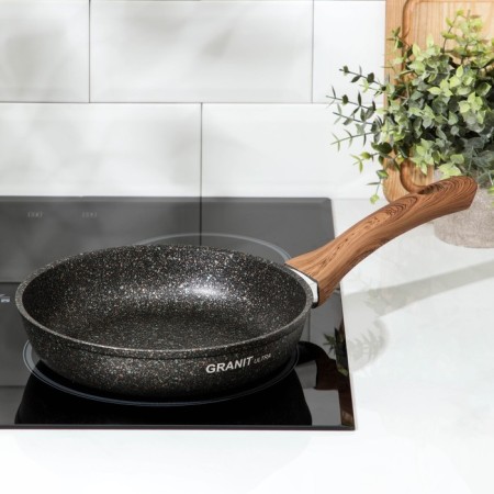 Granit Ultra Original pan, d = 22 cm, plastic handle, anti-stick coating, dark brown color-5