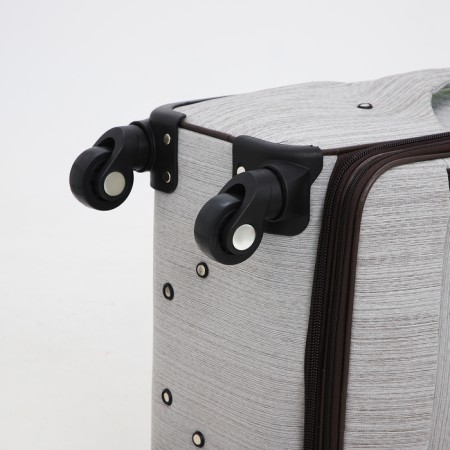 Small suitcase 24 "On the zipper, code castle, with extension, the color is gray-7