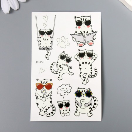 Tattoo on the body color "cat - steep" glowing in the dark 12x7.5 cm-1