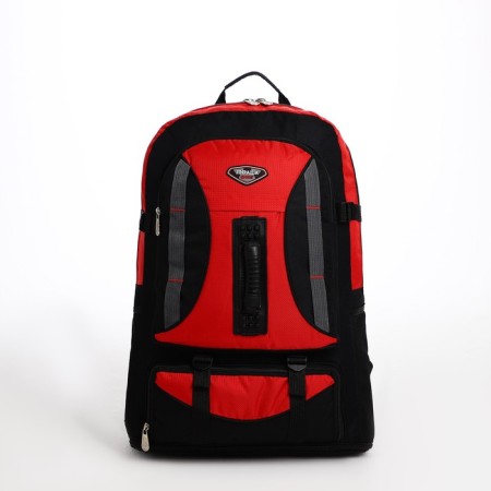 Tourist backpack on lightning, 4 external pockets, red/black color