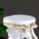 Figure - stand "Elephant sitting" white gold, 34x26x44cm