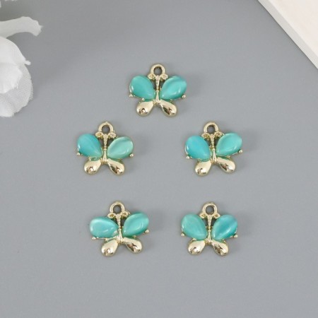 Decor for creativity Metal "Butterfly" blue 1.4x1.5 cm-2