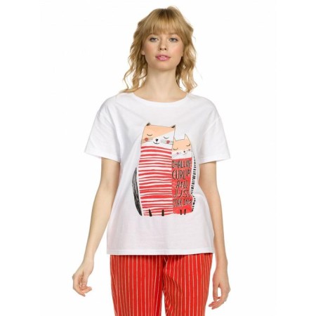 A set of T -shirt and trousers female, size XXS, white color-3