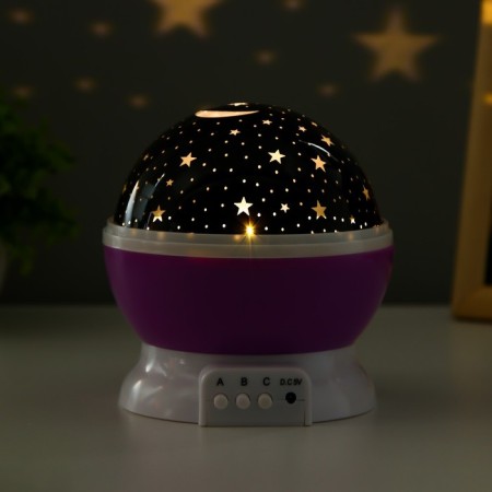 The night designer "Starry sky", rotation, (4AAA or USB) violet. 12*10 cm Risalux-2