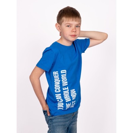 T -shirt for a boy, height 164 cm, blue color-1
