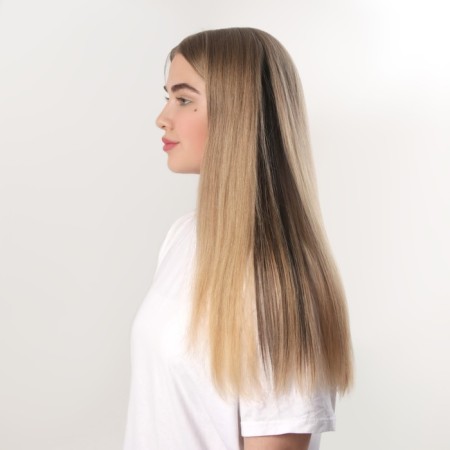 Local lock, straight hair, clock, 50 cm, 5 grams, the color is dark blond-4