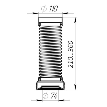 Hofra for toilet AKVater, reinforced, with release, D = 110 mm, l = 360 mm-2