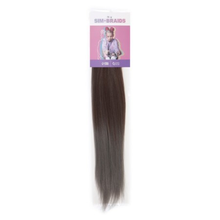 SIM-BRAIDS Kanecalon Two-color, corrugated, 65 cm, 90 gr, gray/blond color (#FR-16)-2