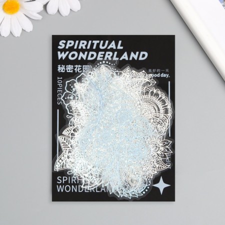 Stickers for creativity "Holography. Flower patterns" d = 10 cm set 10 pcs 0.2x14x11 cm-3