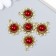 Decor for creativity metal, rhinestones "helm with ruby" gold 2x1.7 cm