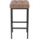 Stool Bar loft Metal/fabric, black/brown 35x35x65 cm