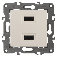 USB charger device, 230V/5V-2100MA, IP20, era Elegance, ivory
