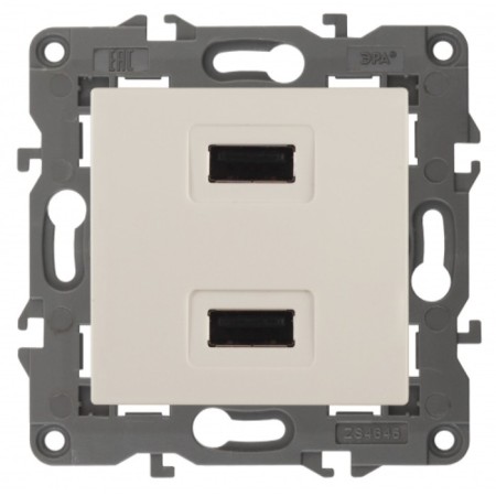 USB charger device, 230V/5V-2100MA, IP20, era Elegance, ivory