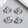 Decor for creativity metal, rhinestones "double heart" silver 1.7x1.8 cm