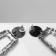 Earrings Metal "Aesthetics" trapezoid, black-gray color