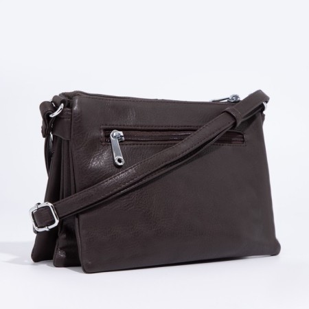 Cross-Bodi Bag on a zipper, brown color-1