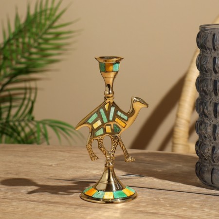 Camel candlestick 17 cm, brass-1